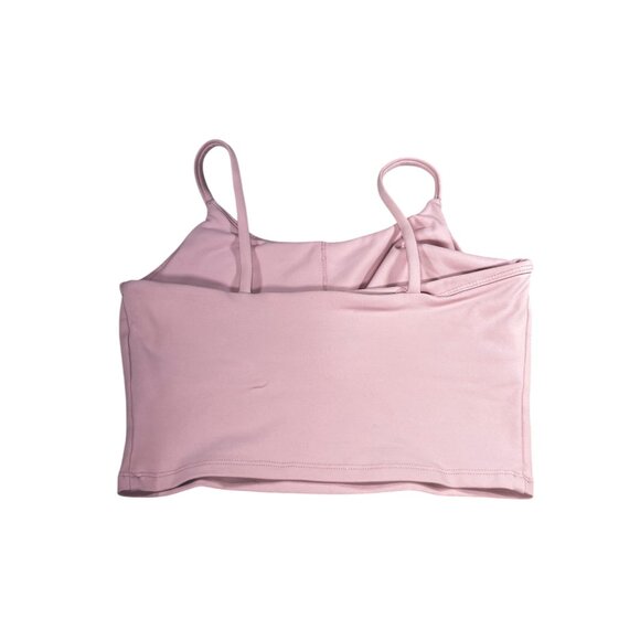 Pink Ribbed Spaghetti Strap Crop Top Tank For Women Sleeveless Unbranded Size S - Picture 2 of 5